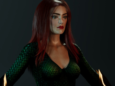 Queen Mera Amber Heard Model 3D