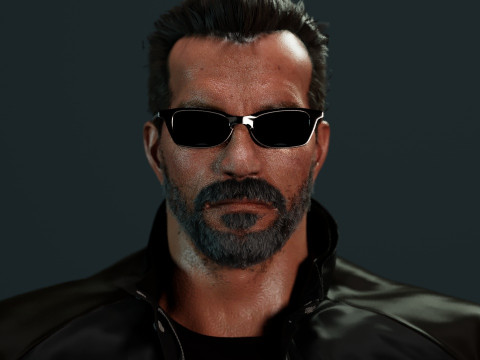 Terminator Arnold Schwarzenegger Modelo 3D