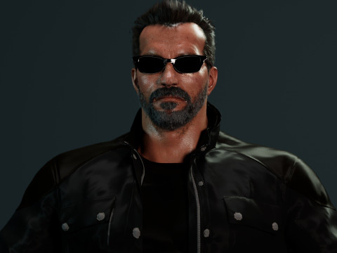 Terminator Arnold Schwarzenegger Modelo 3D