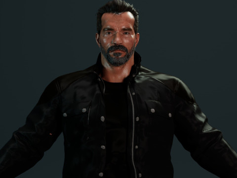 Terminator Arnold Schwarzenegger Modelo 3D