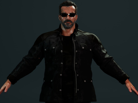 Terminator Arnold Schwarzenegger Modelo 3D