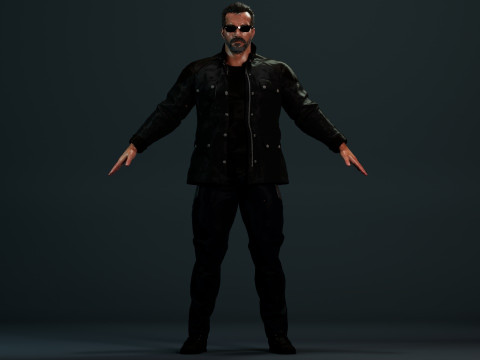 Terminator Arnold Schwarzenegger Modelo 3D
