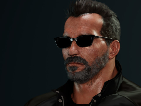 Terminator Arnold Schwarzenegger Modelo 3D