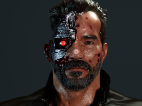 Terminator Arnold Schwarzenegger Modelo 3D