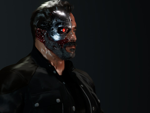 Terminator Arnold Schwarzenegger Modelo 3D