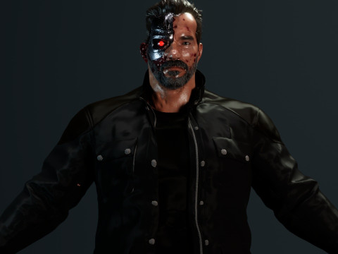 Terminator Arnold Schwarzenegger Modelo 3D