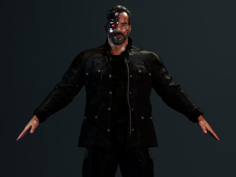 Terminator Arnold Schwarzenegger Modelo 3D