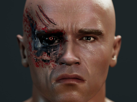 Terminator Arnold Schwarzenegger 3D Model