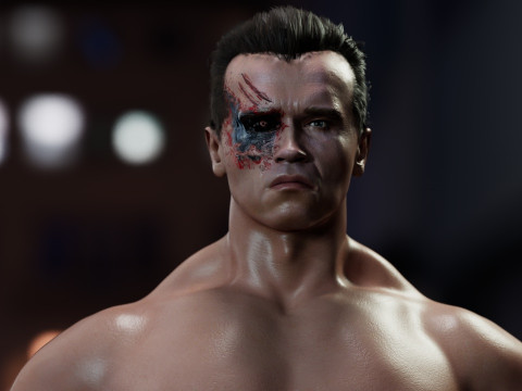 Terminator Arnold Schwarzenegger 3D Model