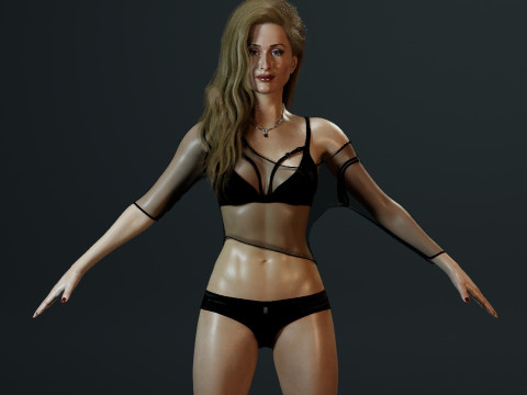 Paris Hilton 3D Model
