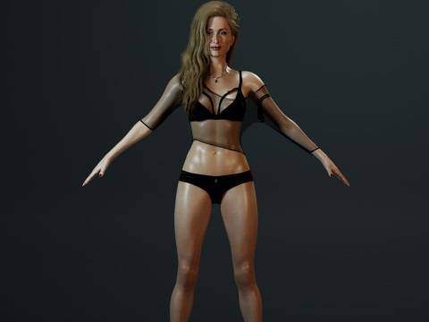 Paris Hilton 3D Model