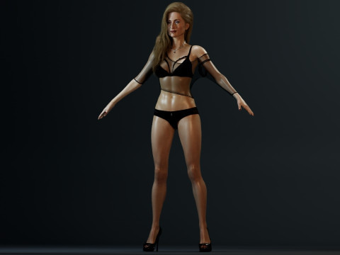 Paris Hilton 3D Model