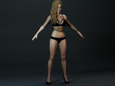 Paris Hilton 3D Model