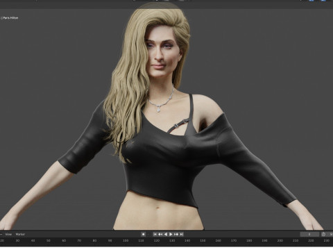 Paris Hilton 3D Model