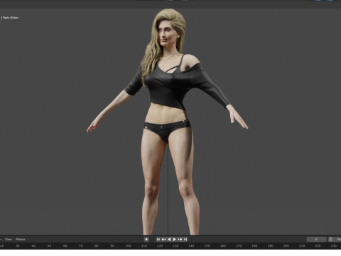 Paris Hilton 3D Model