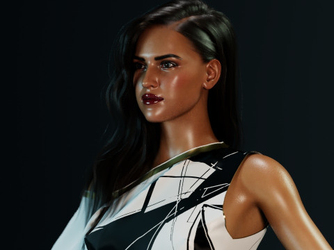 Adria Arjona 3D 모델