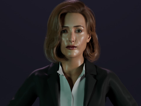 Gillian Anderson Modello 3D