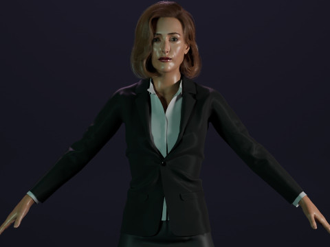 Gillian Anderson Modello 3D