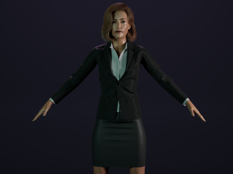 Gillian Anderson Modello 3D