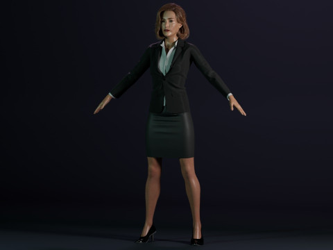 Gillian Anderson Modello 3D