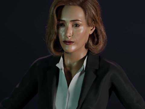 Gillian Anderson Modello 3D
