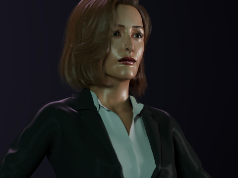 Gillian Anderson Modello 3D
