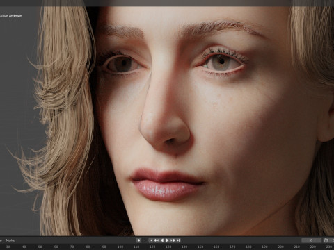 Gillian Anderson Modello 3D