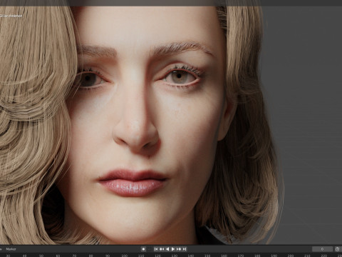 Gillian Anderson Modello 3D