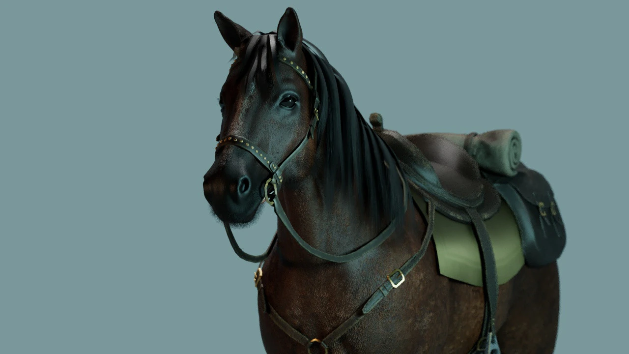 Red Horse 3D Model .c4d .max .obj .3ds .fbx .stl .blend