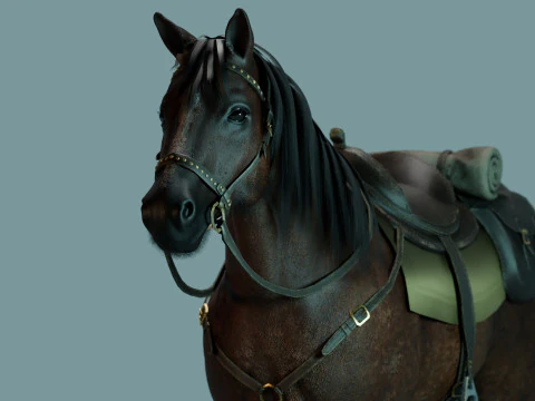 Червоний кінь 3D Модель