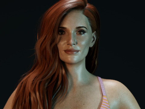 Jessica Chastain Modelo 3D