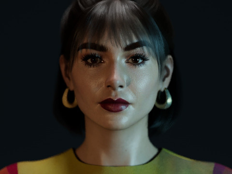 Lily Collins 3Dモデル