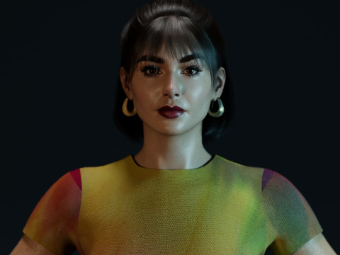 Lily Collins Modelo 3D