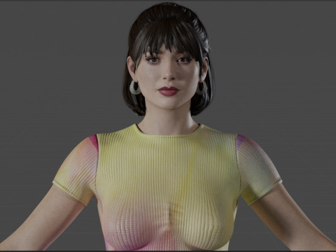 Lily Collins Modelo 3D