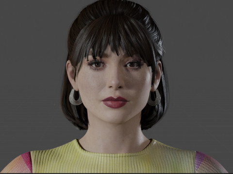 Lily Collins Modelo 3D