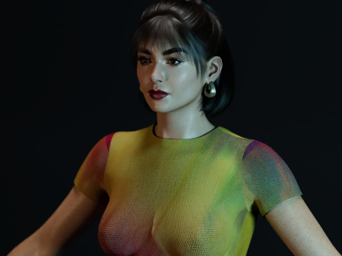 Lily Collins Modelo 3D
