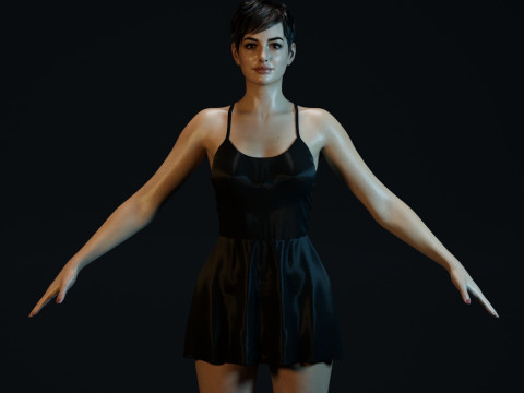 Anne Hathaway Modelo 3D