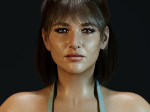 Young Sophie Marceau 3D Model
