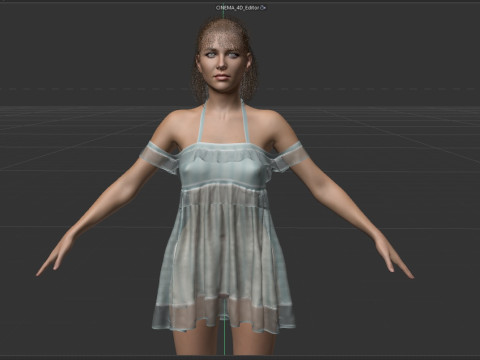 Young Sophie Marceau 3D Model
