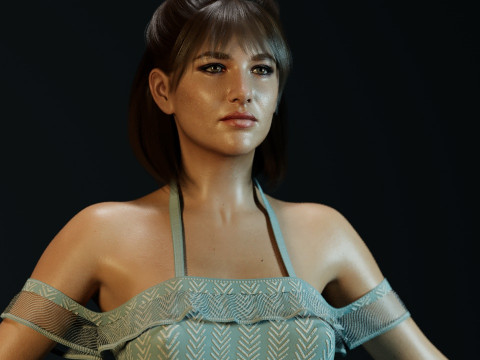 Young Sophie Marceau 3D Model