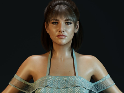 Young Sophie Marceau 3D Model