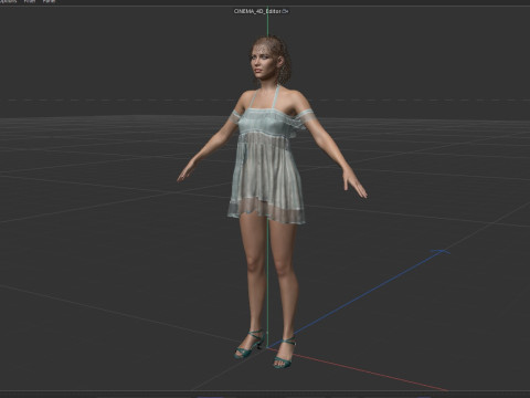 Young Sophie Marceau 3D Model