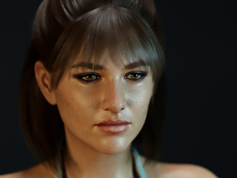 Young Sophie Marceau 3D Model