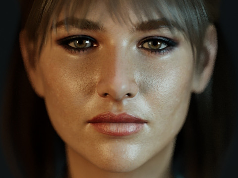 Young Sophie Marceau 3D Model