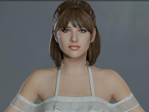 Young Sophie Marceau 3D Model