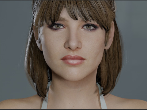Young Sophie Marceau 3D Model