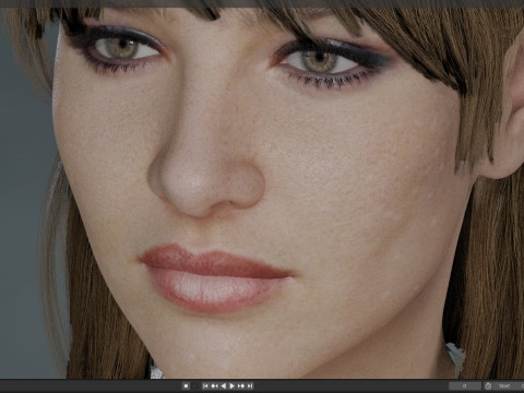 Young Sophie Marceau 3D Model