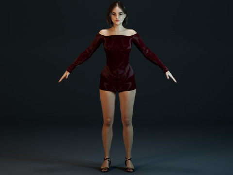 Zoey Deutch 3D Model