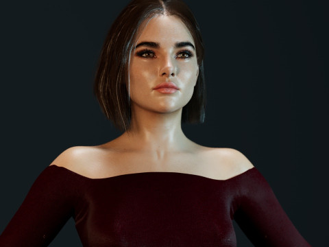 Zoey Deutch 3D Model