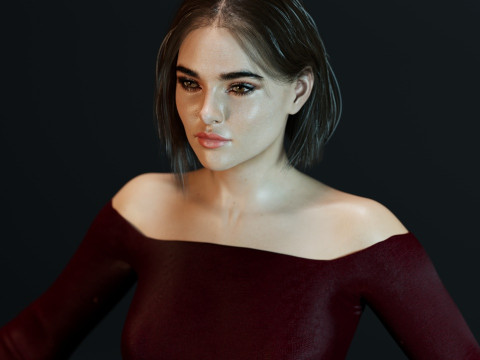 Zoey Deutch 3D Model